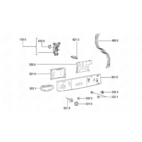 CONTROL PANEL (MARKING 301 0) DISHWASHER - 481245372599