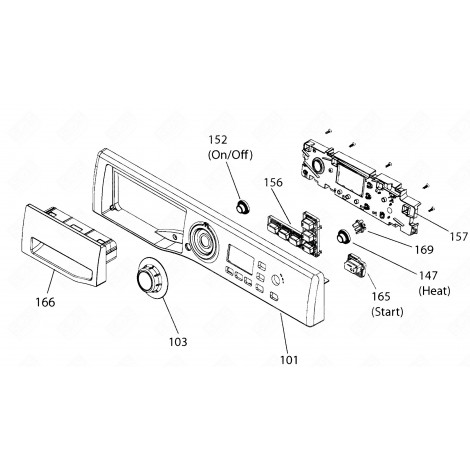 HANDLE OF THE WATER TANK WITH REFERENCE 166 ORIGINAL TUMBLE DRYER - C00335188