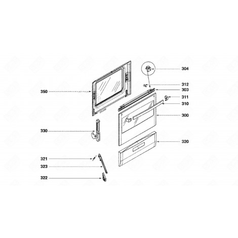 OUTER GLASS (MARK 300) GAS / ELECTRIC OVENS - 74X6875