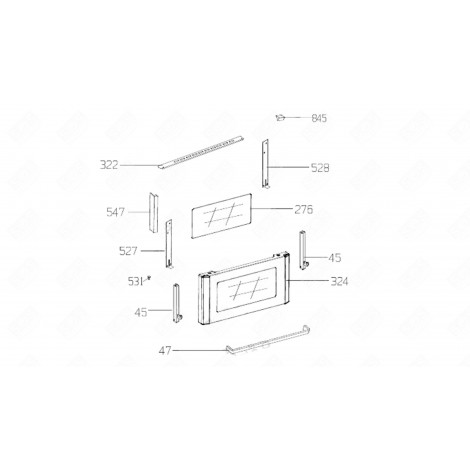 RIGHT HANDLE WITH REFERENCE 47 GAS / ELECTRIC OVENS - 410920655 