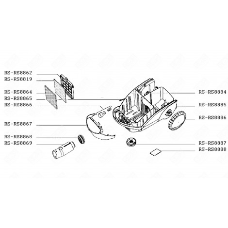 WHEEL (MARK RS-RS8886) VACUUM CLEANER  - RS-RS8886