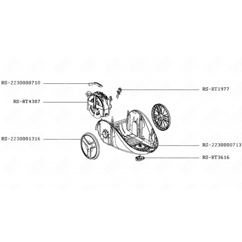 WHEEL (MARK RS-2230001316) VACUUM CLEANER  - RS-2230001316