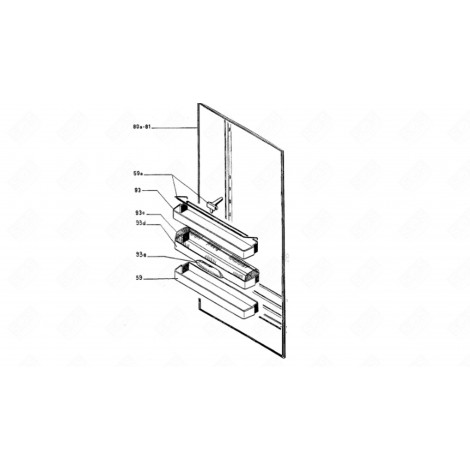 DOOR SHELF SMALL POTS (MARK 93) REFRIGERATOR, FREEZER - 91601852