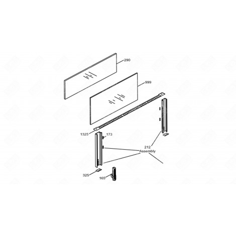 MIDDLE DOOR WINDOW GAS / ELECTRIC OVENS - 70X1401