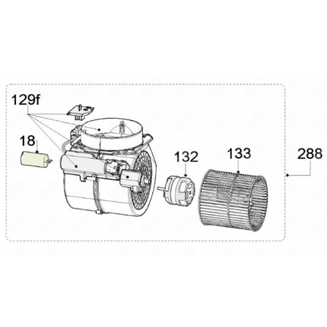 MOTOR (MARKING 132) EXTRACTOR HOOD - 49033577