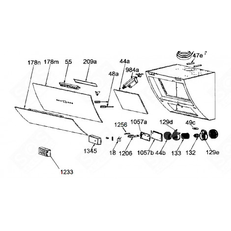 LEFT MOTOR (MARK 132D) EXTRACTOR HOOD - 49027046