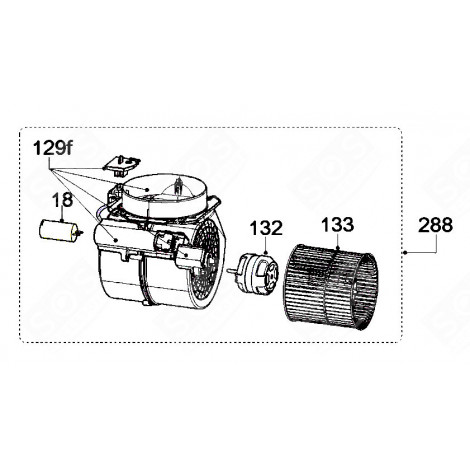 MOTOR (MARKING 132) EXTRACTOR HOOD - 49026302