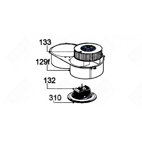 MOTOR (MARKING 132) EXTRACTOR HOOD - 49015987