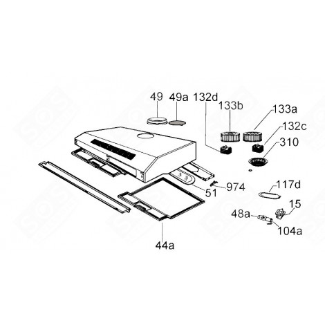 LEFT MOTOR (MARK 132D) EXTRACTOR HOOD - 49010863