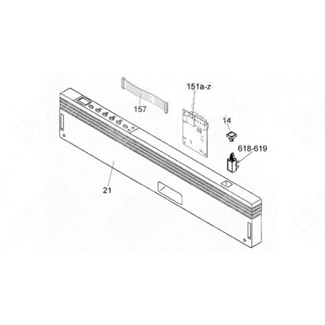 CONTROL PANEL (MARK 21) DISHWASHER - 41901273