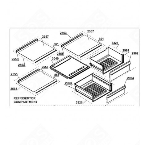 SHELF TRIM REF. 861 REFRIGERATOR, FREEZER - 4656990800