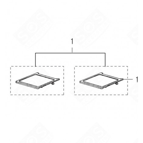 UPPER GLASS SHELF (FREEZER COMPARTMENT) (ORIGINAL) REFRIGERATOR, FREEZER - DA97-08274C