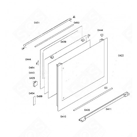 FRONT GLASS (MARK 410) GAS / ELECTRIC OVENS - 00478156