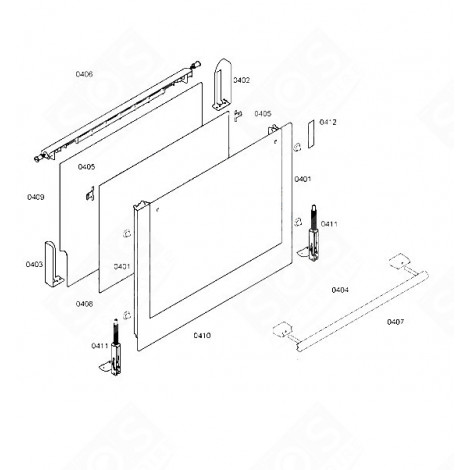 FRONT GLASS (MARK 410) GAS / ELECTRIC OVENS - 00476203