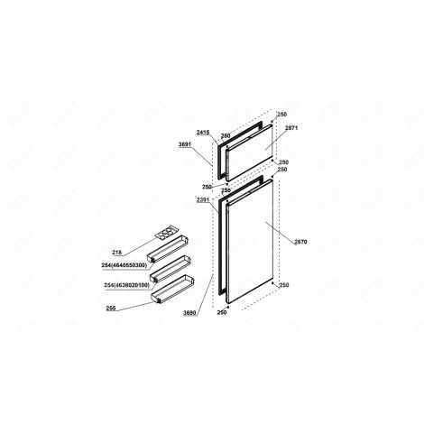 DOOR SEAL (FRIDGE SECTION) REF. 2391 REFRIGERATOR, FREEZER - 4663521300