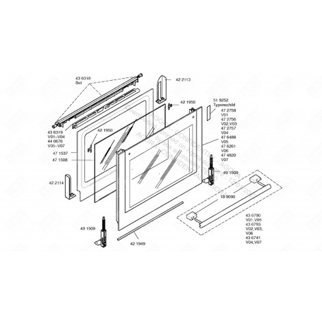 FACADE GLASS (MARK 47 2757) GAS / ELECTRIC OVENS - 00472757