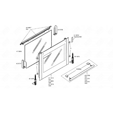 FACADE GLASS (MARK 471874) GAS / ELECTRIC OVENS - 00471874