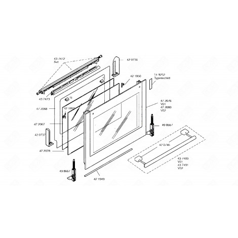 DOOR HANDLE (REFERENCE 43 7952) GAS / ELECTRIC OVENS - 00437489