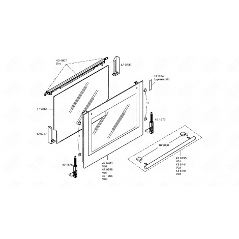 DOOR HANDLE (REFERENCE 43 6793) GAS / ELECTRIC OVENS - 00436793