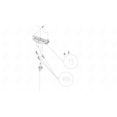 LOWER HINGE (MARK 13) REFRIGERATOR, FREEZER - 4930830100