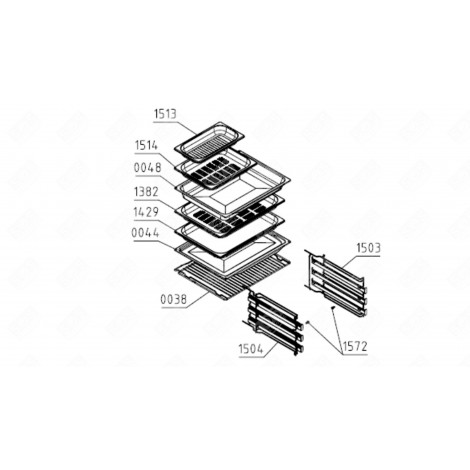 FULL EXTENSION 60 LEFT (REFERENCE 1504) GAS / ELECTRIC OVENS - 801244