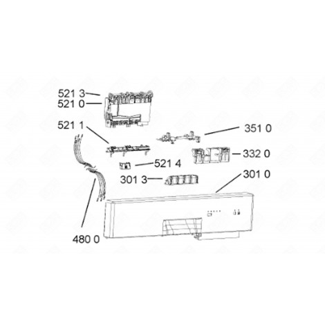 CONTROL PANEL (MARKING 301 0) DISHWASHER - 481010480064