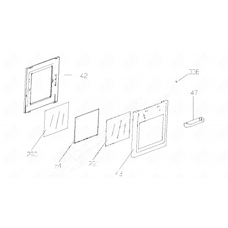 BIG OVEN OUTER GLASS (MARK N°43) GAS / ELECTRIC OVENS - 418920678