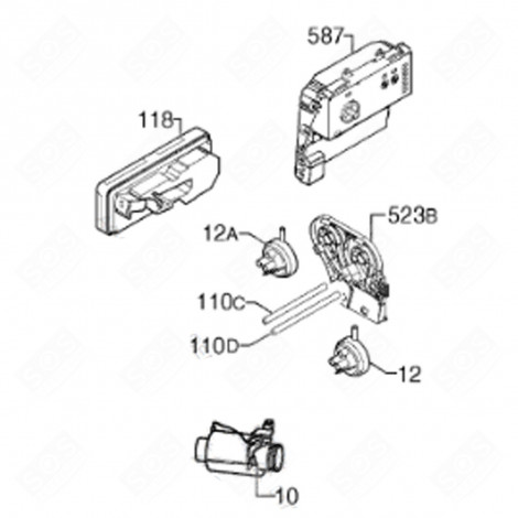 ELECTRONIC BOARD, PROGRAMMER (PART NO. 587) DISHWASHER - 973911529043011