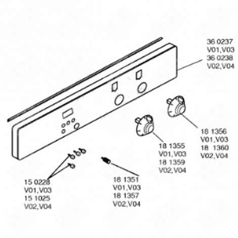 CONTROL BUTTON (MARK 181357) GAS / ELECTRIC OVENS - 00181357