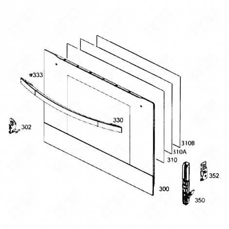 OUTER GLASS (MARK 300) GAS / ELECTRIC OVENS - 3578708962