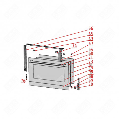 OUTER GLASS (MARK N°72) GAS / ELECTRIC OVENS - 1068821, 30500200018