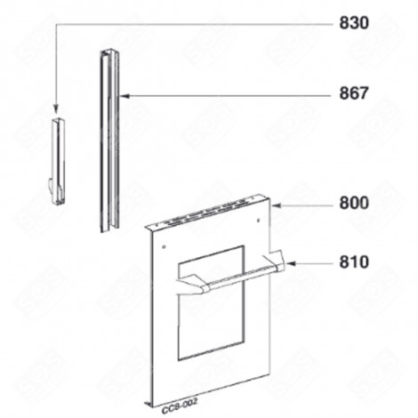 RIGHT SUPPORT (MARK 867) GAS / ELECTRIC OVENS - 71X4805