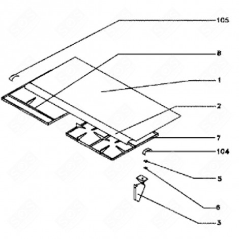 GLASS COVER (REFERENCE 1) GAS / ELECTRIC OVENS - 95X2220