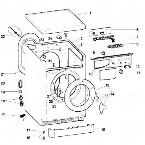 COMPLETE ORIGINAL PORTHOLE (REFERENCE 13) WASHING MACHINES - C00610624, 488000610624