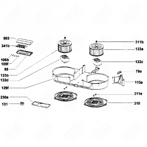 RIGHT MOTOR (MARK 132C) EXTRACTOR HOOD - 91943515