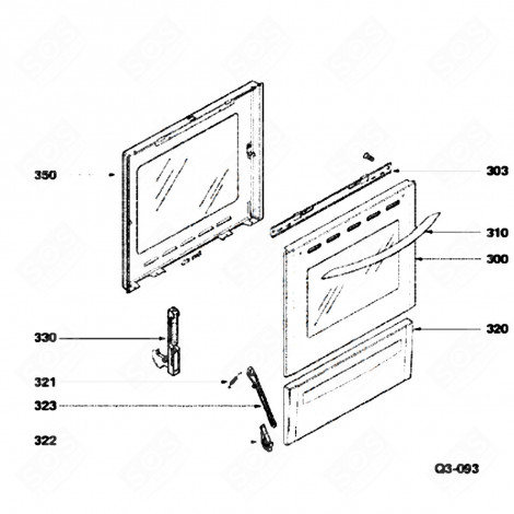 INNER GLASS (REFERENCE 350) GAS / ELECTRIC OVENS - 74X2630