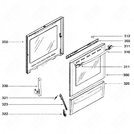 DOOR HANDLE (REFERENCE 310) GAS / ELECTRIC OVENS - 72X3374