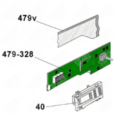 ELECTRONIC CARD, PROGRAMMED MODULE FROM 17/23 TO 18/33 (MARK 479) WASHING MACHINES - 49044809