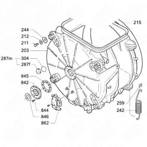 UPPER SPRING (MARKING 242) WASHING MACHINES - 46004806