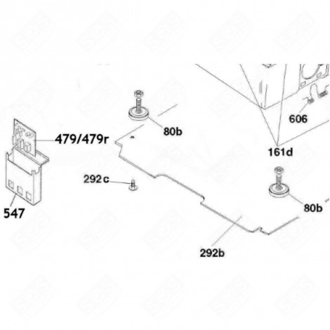 REAR FOOT FROM 18/25 (MARK 80B) WASHING MACHINES - 43023570