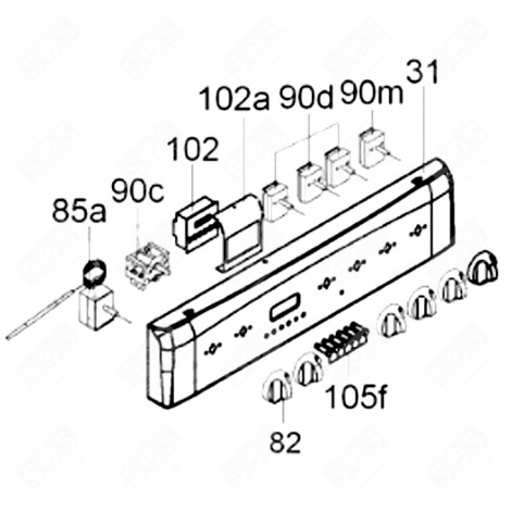 PUSH BUTTON FROM 07/14 (REFERENCE 105 F) GAS / ELECTRIC OVENS - 41019495