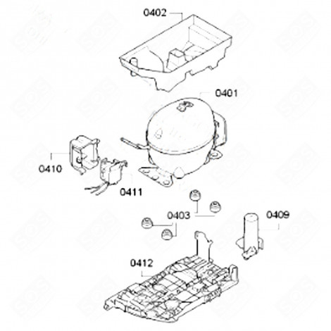 CONDENSATION TANK (0402) REFRIGERATOR, FREEZER - 00747491