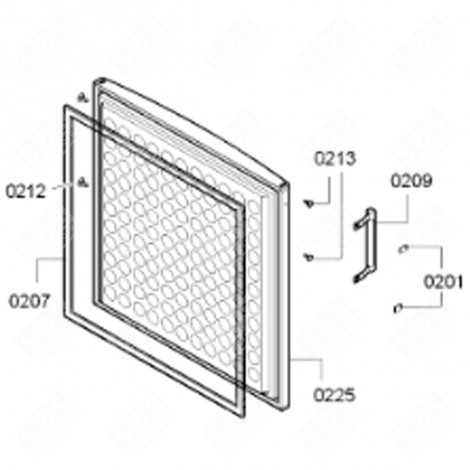 FREEZER DOOR (CODE 0225) REFRIGERATOR, FREEZER - 00686651