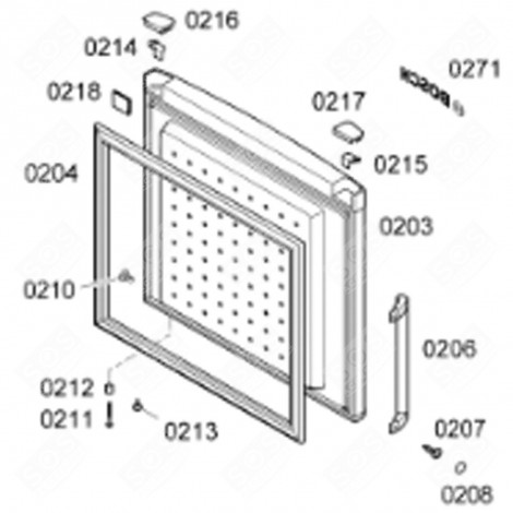 FREEZER DOOR (0203) REFRIGERATOR, FREEZER - 00686102