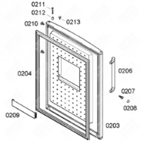 FREEZER DOOR (REFERENCE NUMBER 0203) REFRIGERATOR, FREEZER - 00680128