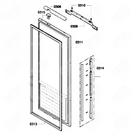 DOOR SEAL (REFERENCE NO. 0313) REFRIGERATOR, FREEZER - 00248865