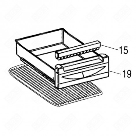 ORIGINAL SET DRAWER + FRONT MARK 19 REFRIGERATOR, FREEZER - C00278735, 482000087692