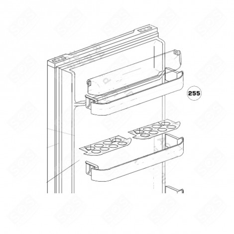 UPPER SHELF REPRESENTATIVE 255 REFRIGERATOR, FREEZER - 4138540300