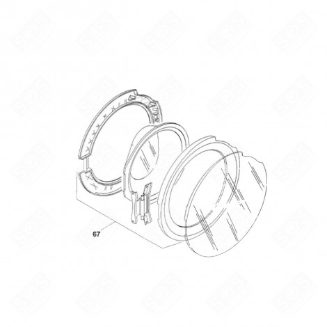 COMPLETE PORTHOLE NO. 67 WASHING MACHINES - 43012311