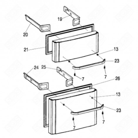 DRAWER LOWER GASKET (ORIGINAL) (MARKER 26) REFRIGERATOR, FREEZER - C00304266, 482000089629